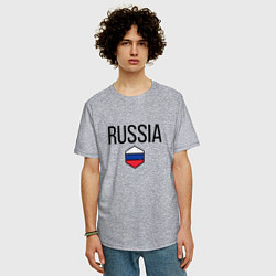 Футболка оверсайз мужская Россия, цвет: меланж — фото 2