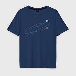 Мужская футболка оверсайз Flight track