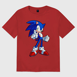 Футболка оверсайз мужская SONIC, цвет: красный