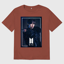 Футболка оверсайз мужская BTS Black Swan, цвет: кирпичный