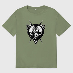 Футболка оверсайз мужская Медведь, цвет: авокадо