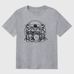 Мужская футболка оверсайз Витрувианский барабанщик