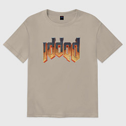 Футболка оверсайз мужская IDDQD DOOM, цвет: миндальный
