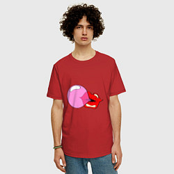 Футболка оверсайз мужская Пузырь, цвет: красный — фото 2