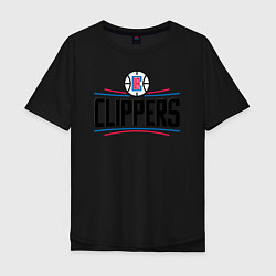 Футболка оверсайз мужская Los Angeles Clippers 1, цвет: черный