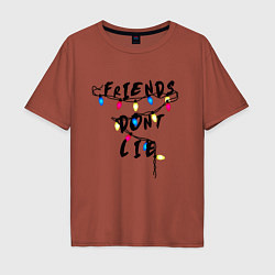 Футболка оверсайз мужская Friends dont lie, цвет: кирпичный