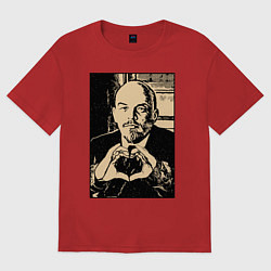 Футболка оверсайз мужская Ленин Oko, цвет: красный