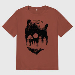 Футболка оверсайз мужская Bear, цвет: кирпичный