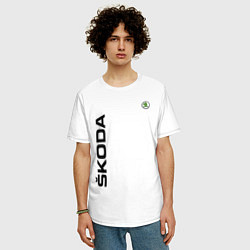 Футболка оверсайз мужская Skoda, цвет: белый — фото 2