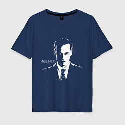 Футболка оверсайз мужская Moriarty: Miss me?, цвет: тёмно-синий