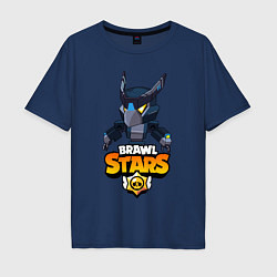 Мужская футболка оверсайз BRAWL STARS CROW BLACK