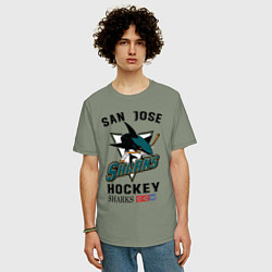 Футболка оверсайз мужская SAN JOSE SHARKS, цвет: авокадо — фото 2