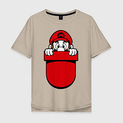 Мужская футболка оверсайз Марио в кармане