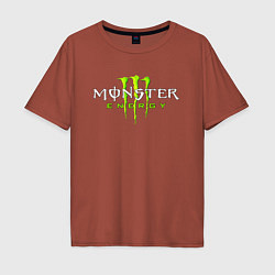 Футболка оверсайз мужская MONSTER ENERGY, цвет: кирпичный