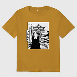 Футболка оверсайз мужская No-Face Spirited Away Ghibli, цвет: горчичный