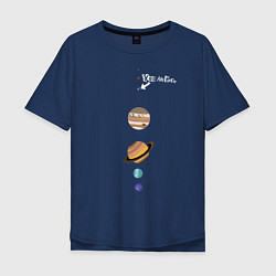 Мужская футболка оверсайз Parade of planets