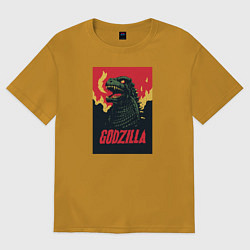 Футболка оверсайз мужская Godzilla, цвет: горчичный