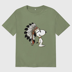 Футболка оверсайз мужская Snoopy, цвет: авокадо