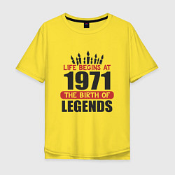 Футболка оверсайз мужская 1971 - рождение легенды, цвет: желтый