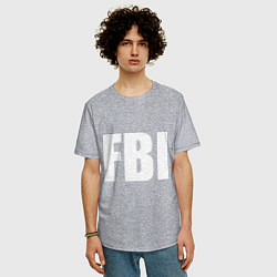 Футболка оверсайз мужская FBI, цвет: меланж — фото 2