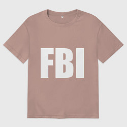 Футболка оверсайз мужская FBI, цвет: пыльно-розовый