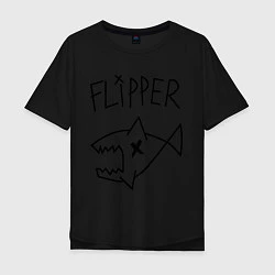 Футболка оверсайз мужская Nirvana Flipper, цвет: черный