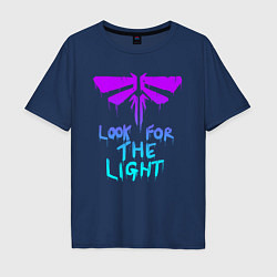 Футболка оверсайз мужская ЦИКАДЫ LOOK FOR THE LIGHT, цвет: тёмно-синий
