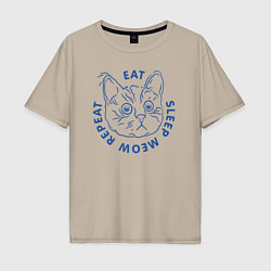 Мужская футболка оверсайз Eat, sleep, meow