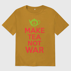 Футболка оверсайз мужская Make tea not war, цвет: горчичный