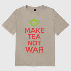 Футболка оверсайз мужская Make tea not war, цвет: миндальный