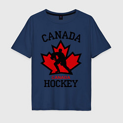 Футболка оверсайз мужская Canada Hockey, цвет: тёмно-синий