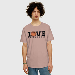 Футболка оверсайз мужская Love Basketball, цвет: пыльно-розовый — фото 2