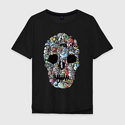 Футболка оверсайз мужская Tosh Cool skull, цвет: черный