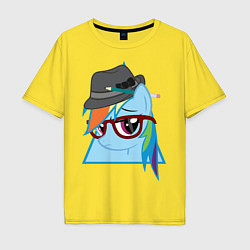 Футболка оверсайз мужская Rainbow Dash hipster, цвет: желтый