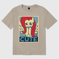 Футболка оверсайз мужская Fluttershy cute, цвет: миндальный