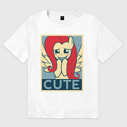 Футболка оверсайз мужская Fluttershy cute, цвет: белый