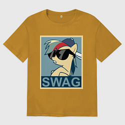 Футболка оверсайз мужская Rainbow Dash swag, цвет: горчичный