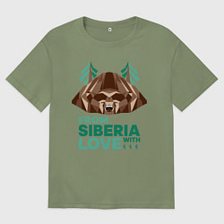 Футболка оверсайз мужская Из Сибири с любовью, цвет: авокадо