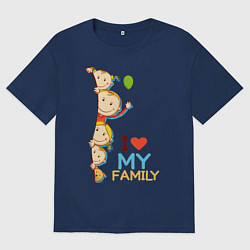 Футболка оверсайз мужская Я люблю свою семью, цвет: тёмно-синий