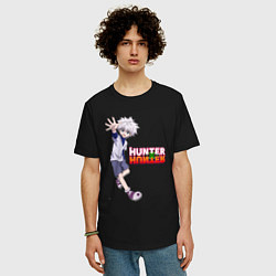 Футболка оверсайз мужская Киллуа Hunter x Hunter, цвет: черный — фото 2