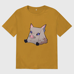 Футболка оверсайз мужская Иноске Хашибира, цвет: горчичный