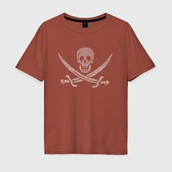 Футболка оверсайз мужская Pirate, цвет: кирпичный