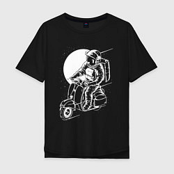 Футболка оверсайз мужская Космонавт хипстер, цвет: черный