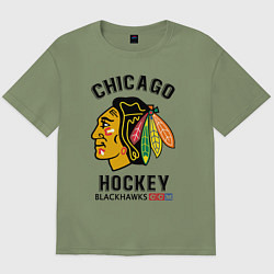 Мужская футболка оверсайз CHICAGO BLACKHAWKS NHL