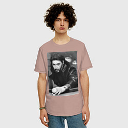 Футболка оверсайз мужская Аль Пачино, цвет: пыльно-розовый — фото 2