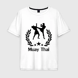 Футболка оверсайз мужская Muay Thai: High Kick, цвет: белый