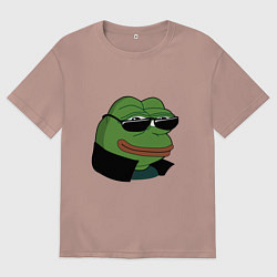 Футболка оверсайз мужская Pepe в очках EZ, цвет: пыльно-розовый
