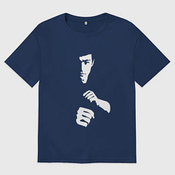 Футболка оверсайз мужская Брюс Ли, цвет: тёмно-синий