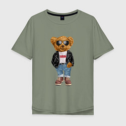 Мужская футболка оверсайз Медведь плюшевый