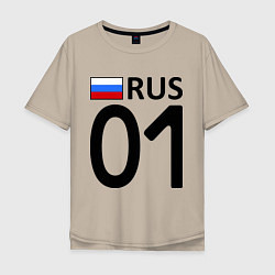 Футболка оверсайз мужская RUS 01, цвет: миндальный